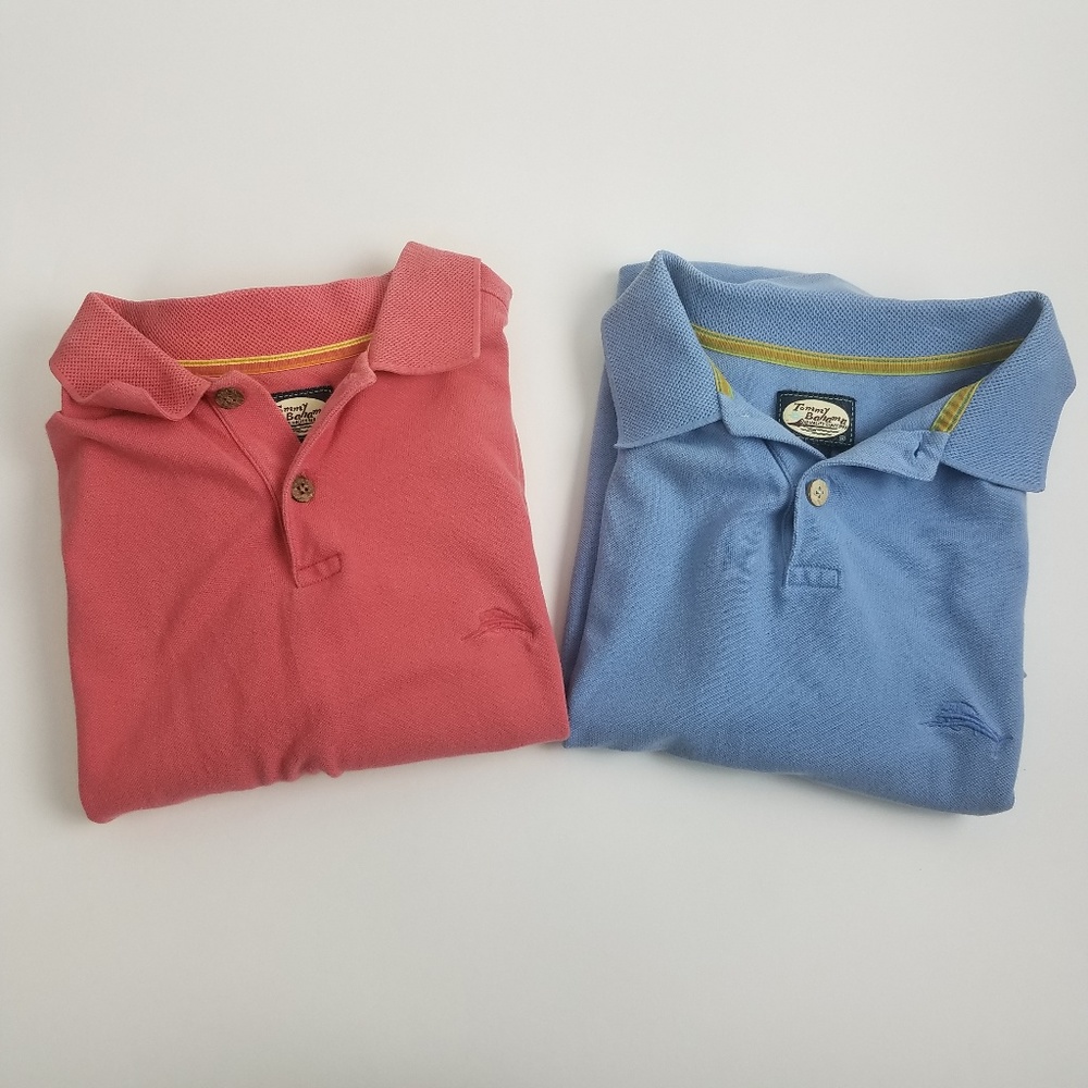 Tommy Bahama 2 Polo Shirt Bundle Size M